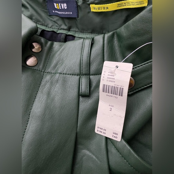 Anthropologie Maeve Faux Leather Taper Pleated Pants - Picture 5 of 5